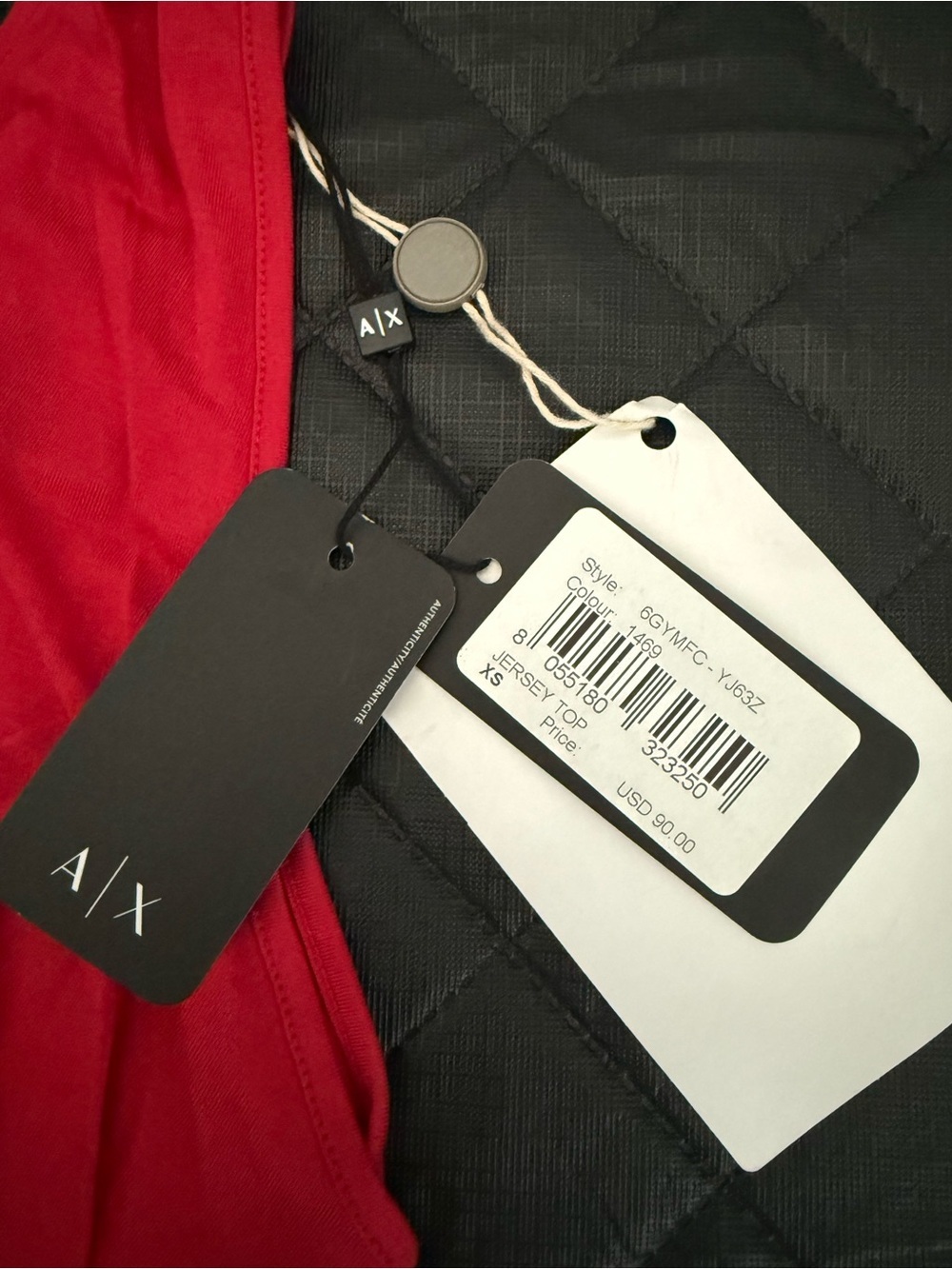 Armani Exchange A|X Red Liquorice Sleeveless V-Neck Top - Picture 9 of 10